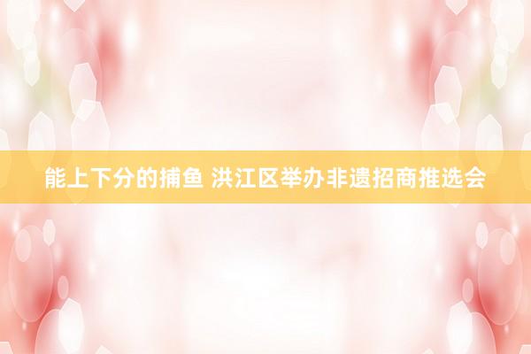能上下分的捕鱼 洪江区举办非遗招商推选会