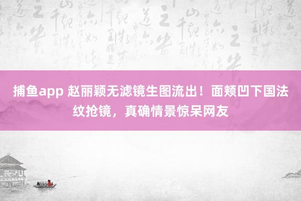捕鱼app 赵丽颖无滤镜生图流出！面颊凹下国法纹抢镜，真确情景惊呆网友