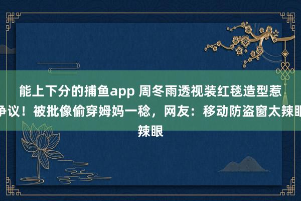 能上下分的捕鱼app 周冬雨透视装红毯造型惹争议！被批像偷穿姆妈一稔，网友：移动防盗窗太辣眼