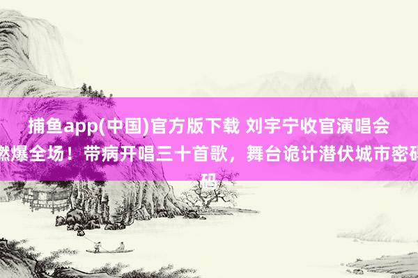 捕鱼app(中国)官方版下载 刘宇宁收官演唱会燃爆全场！带病开唱三十首歌，舞台诡计潜伏城市密码