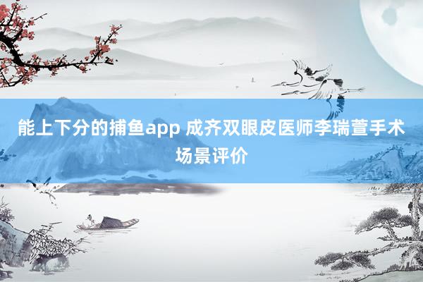能上下分的捕鱼app 成齐双眼皮医师李瑞萱手术场景评价