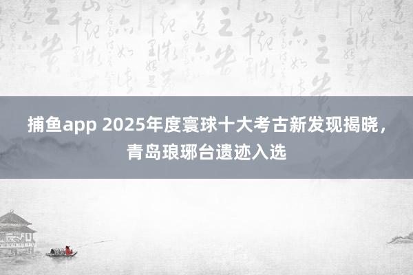 捕鱼app 2025年度寰球十大考古新发现揭晓，青岛琅琊台遗迹入选
