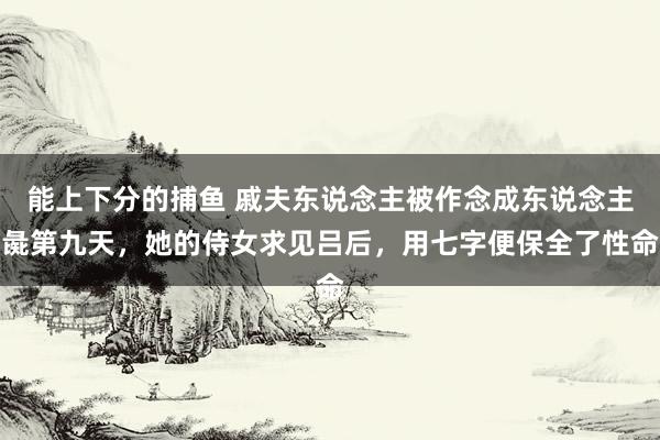 能上下分的捕鱼 戚夫东说念主被作念成东说念主彘第九天，她的侍女求见吕后，用七字便保全了性命