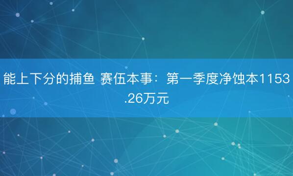 能上下分的捕鱼 赛伍本事：第一季度净蚀本1153.26万元
